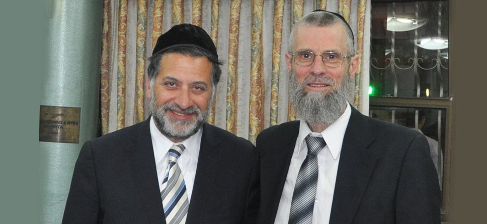 Rabbi Eli and Sandra Mansour are long-standing generous supporters of Zion Orphanage. Pictured is Rabbi Mansour with Rabbi Gershon Unger during a recent visit to the orphanage.