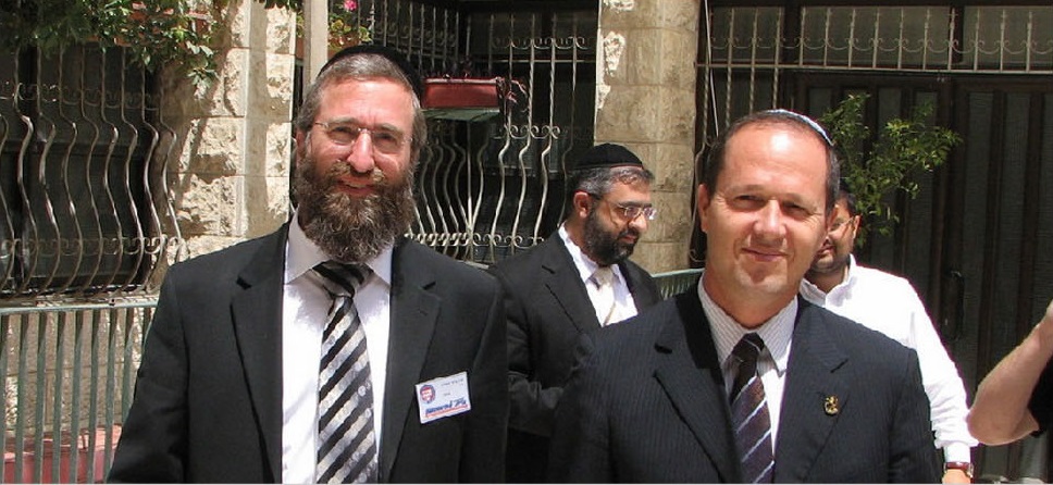 Jerusalem Mayor Nir Barkat (R) tours the Zion Orphanage campus with CEO Rabbi Baruch Rakovsky.