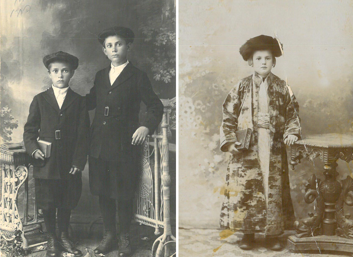 Two Zion boys heading off to school. Also pictured is an orphan as he arrived at the Orphanage.