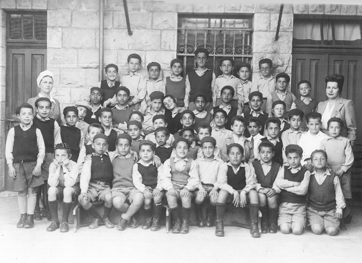 Zion Orphanage children in the courtyard. 