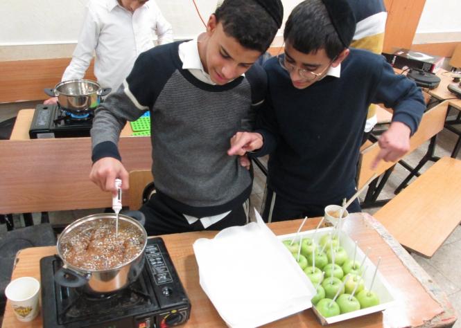 During this cooking class the Zion boys learned how to make caramel coated apples.