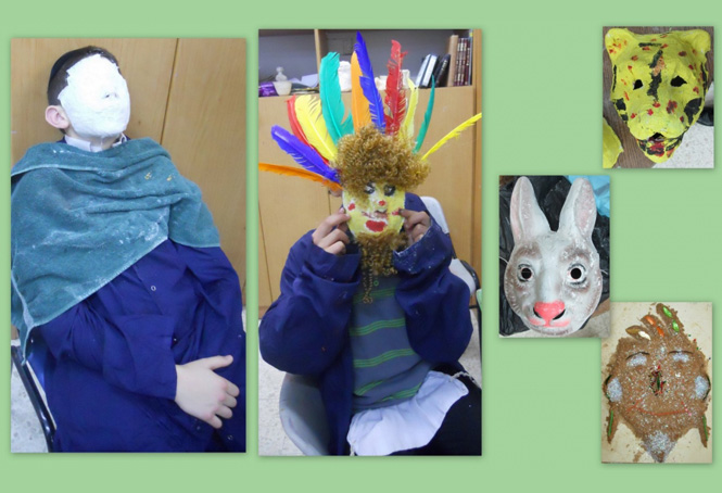 In the days leading up to Purim, the Zion boys enjoy making their own masks. The process begin...