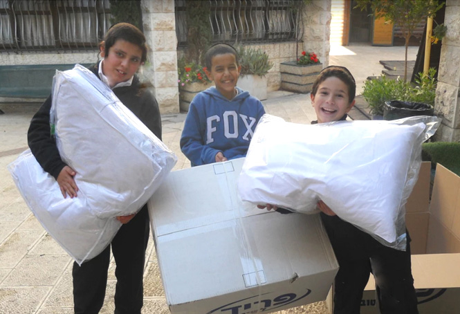 With the recent record-breaking cold in Israel, the Zion boys are grateful for their new pillow...
